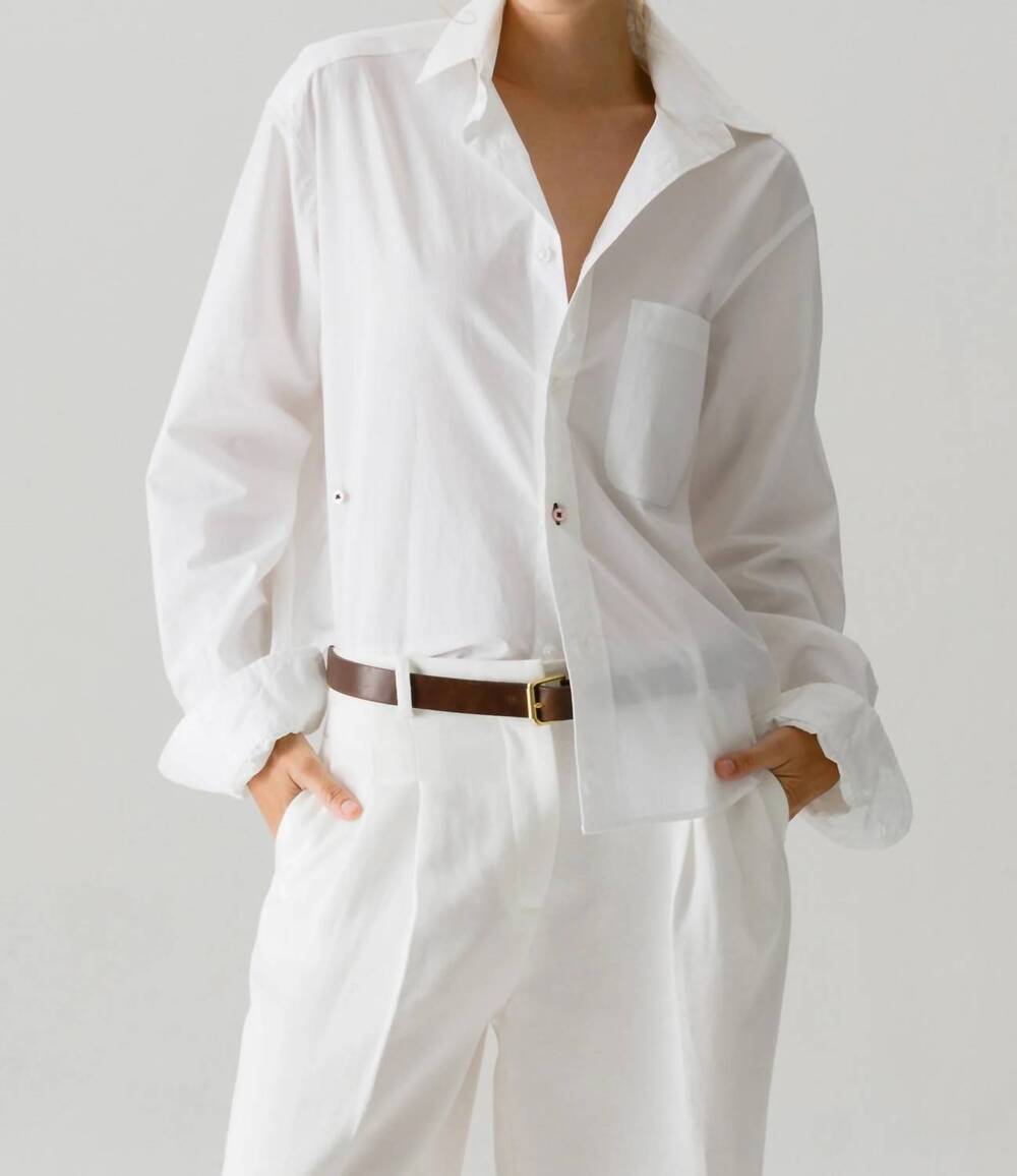 NEW CISSA button down wrap shirt in optic white